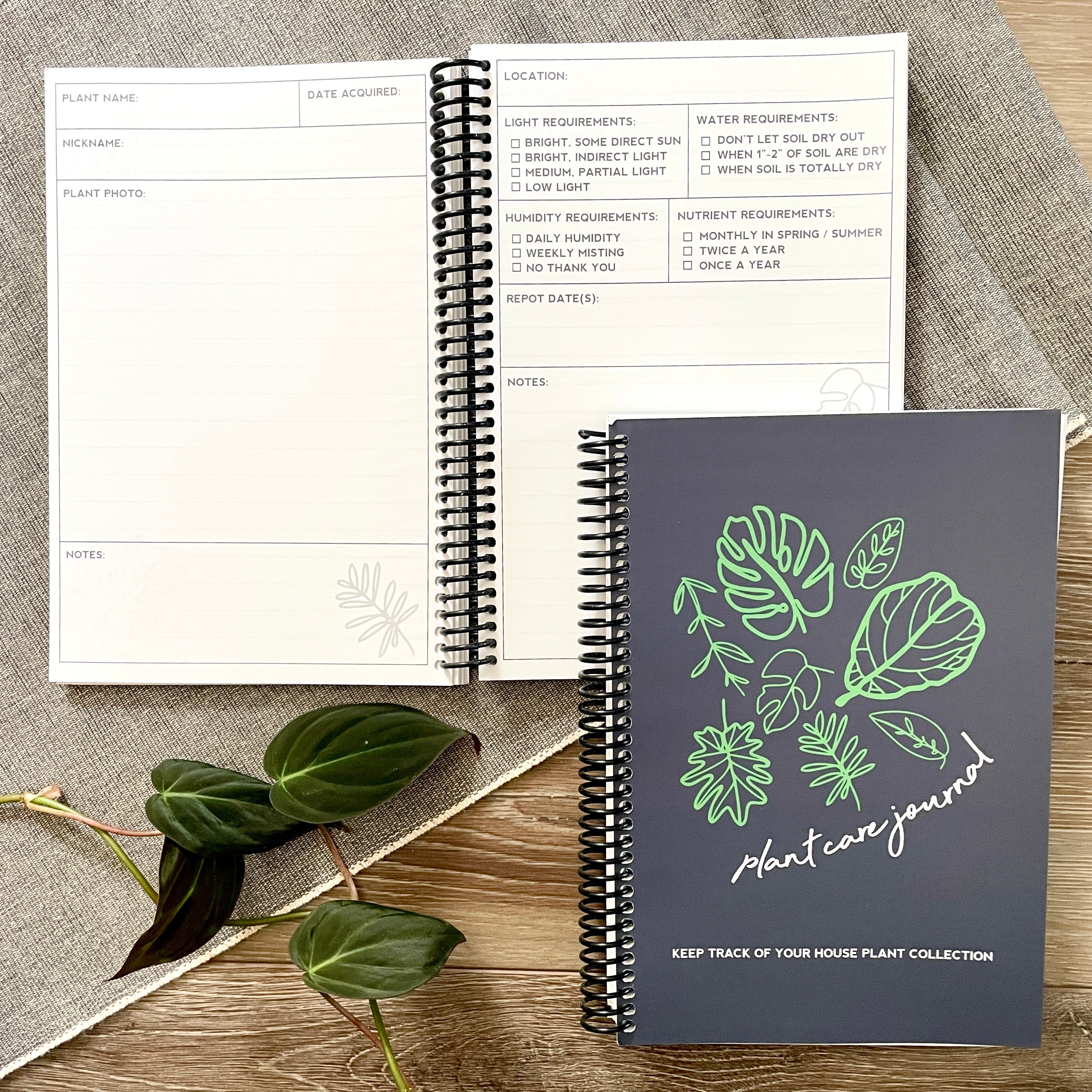 Plant Care Journal, Track your Plant Collection, Spiral Bound Plant Tracker  Diary